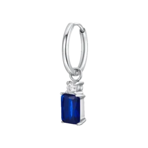 MONO ORECCHINO DONNA IN ACCIAIO CON ZIRCONI BLU E BIANCHI