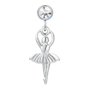 ORECCHINI DONNA IN ACCIAIO CON BALLERINA E ZIRCONE BIANCO