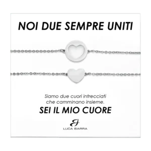 BRACCIALI DONNA IN ACCIAIO CON CUORI