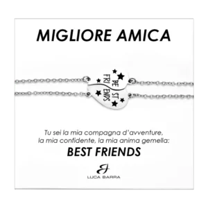 BRACCIALI DONNA IN ACCIAIO MEZZO CUORE BEST FRIENDS